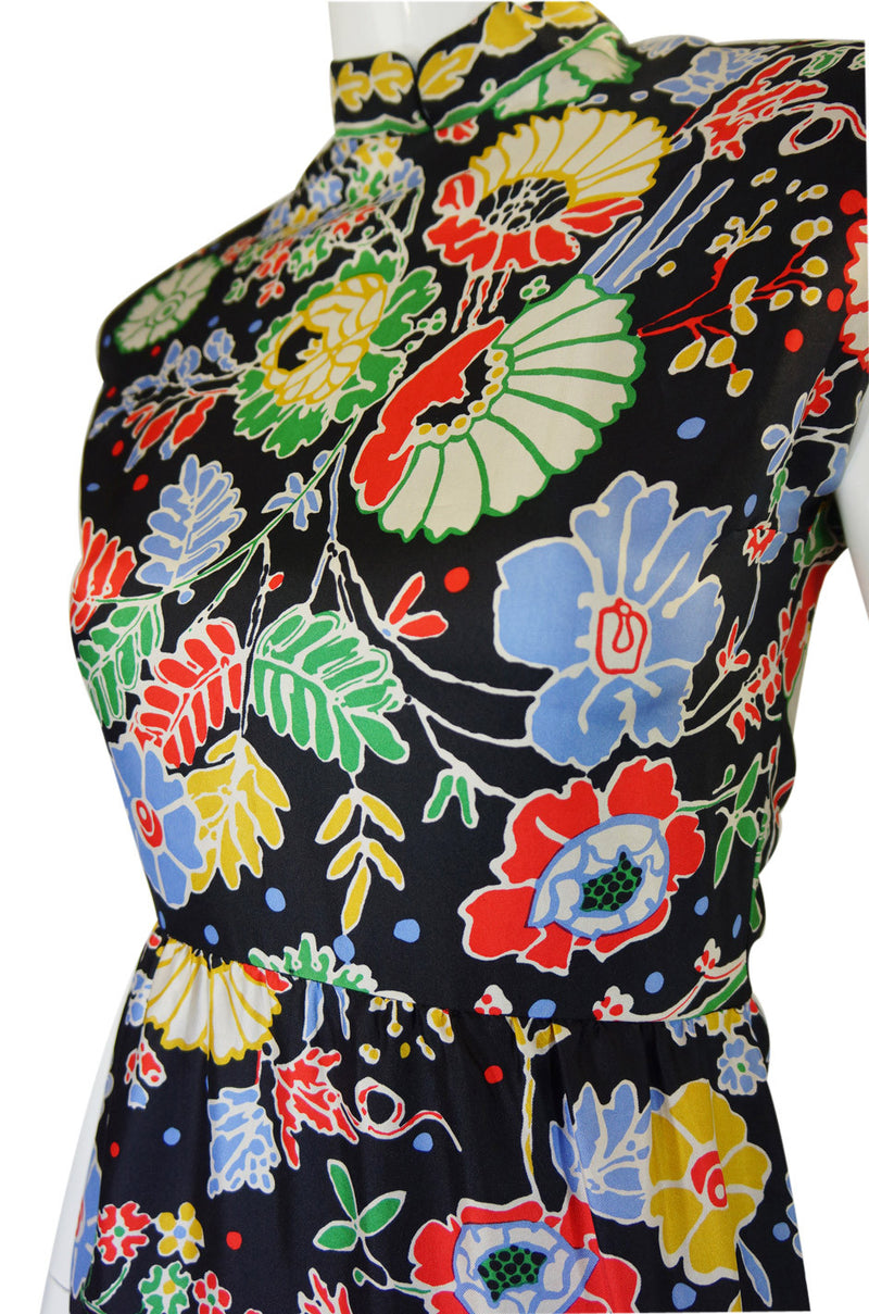 1972 Silk Print Adele Simpson Dress