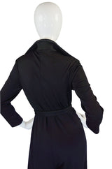 1970s Lanvin Black Jersey Jumpsuit