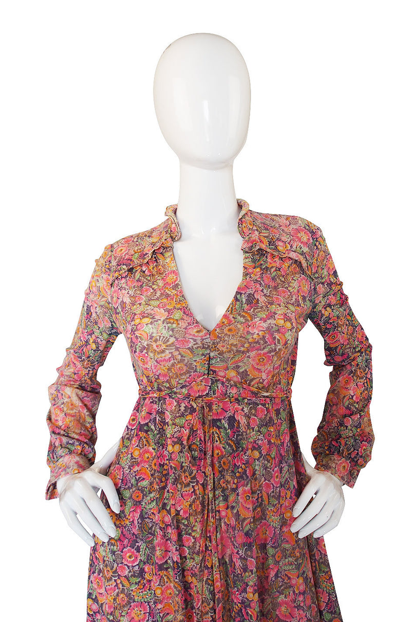 1970s Jody Soft Tee Pink Floral Dress