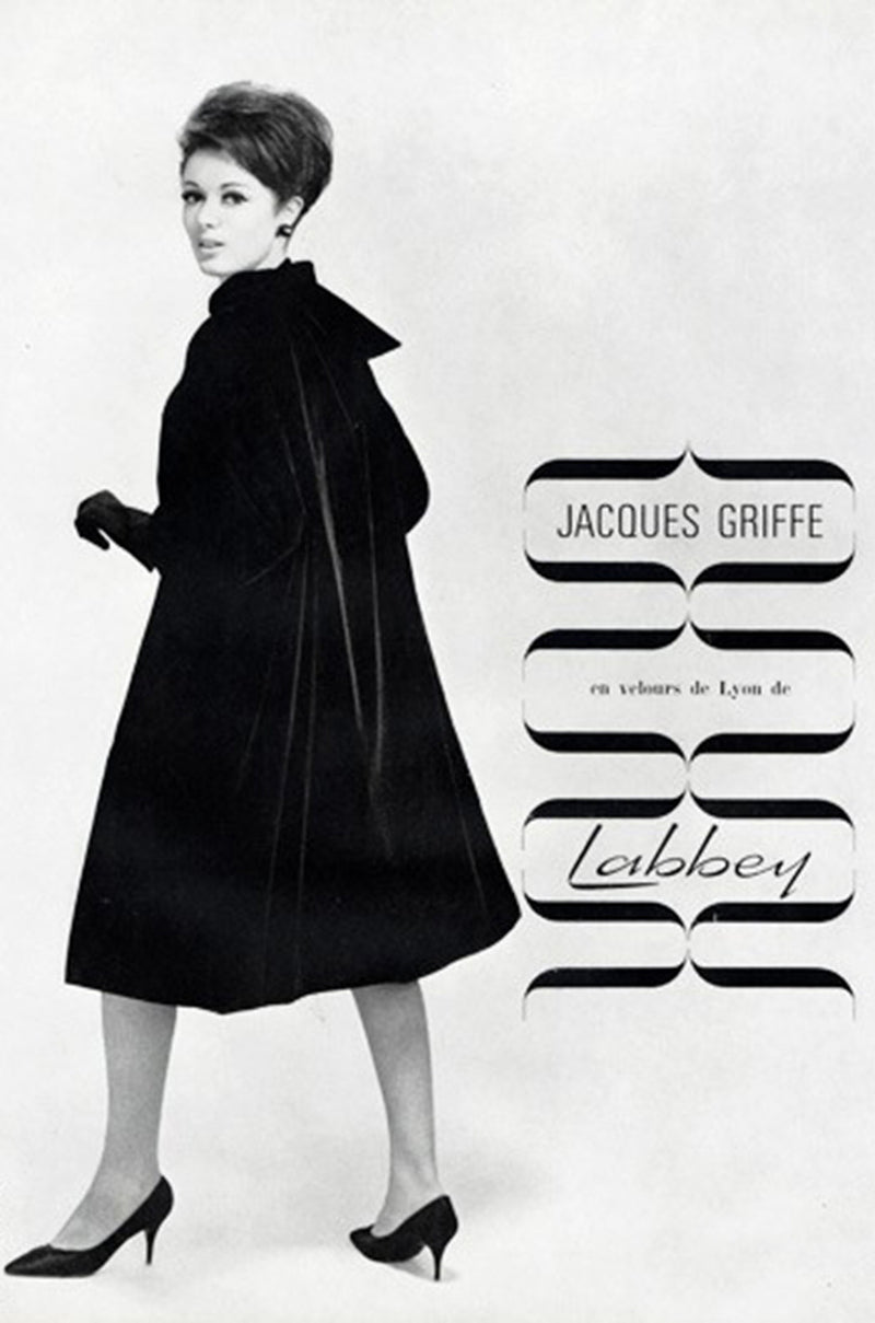 1962 Green Velvet Jacques Griffe Ad Campaign Coat