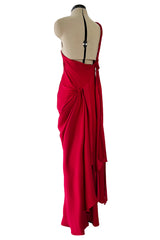 Pre-Fall 2010 Yves Saint Laurent by Stefano Pilati Red One Shoulder Dress