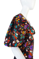 Early 1970s Silk Floral Yves Saint Laurent Dress