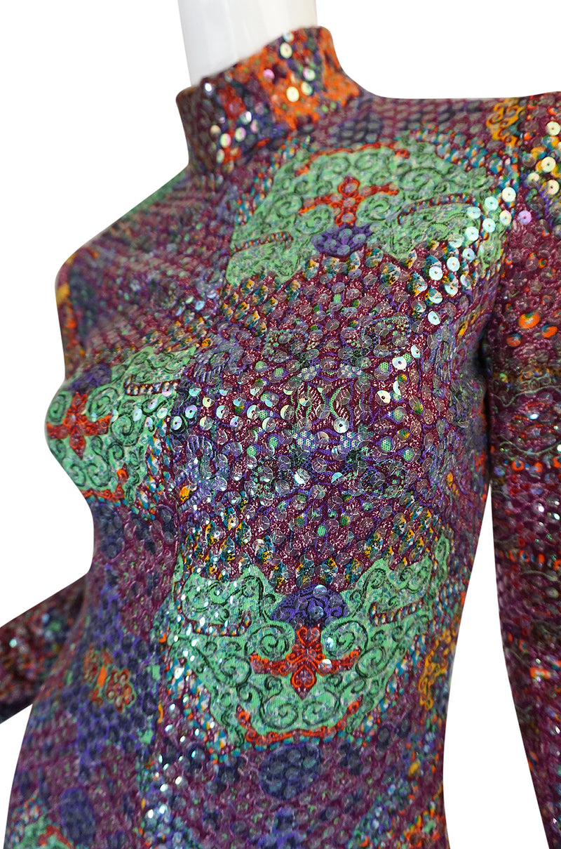 Documented 1971 Malcolm Starr Sequin Covered Dress