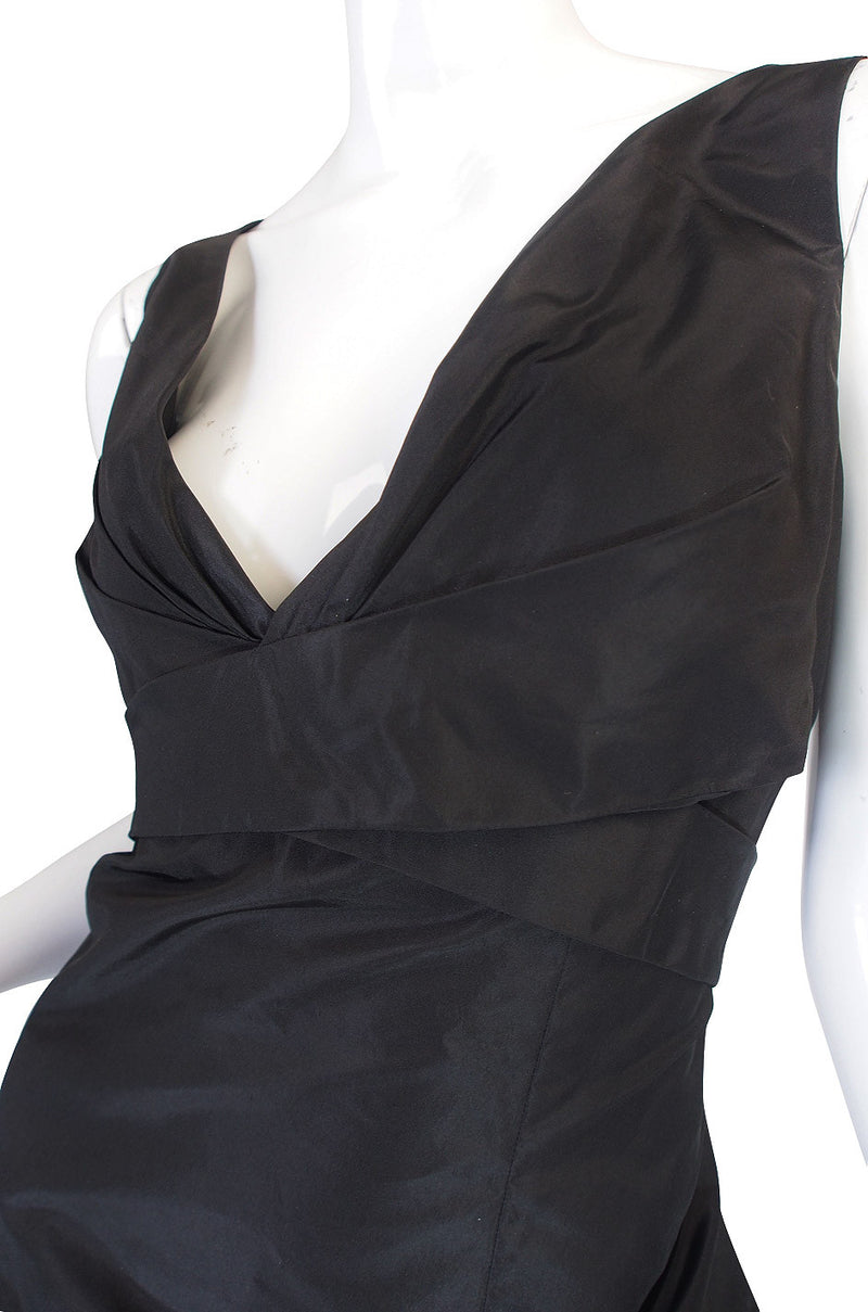 c2009 Black Silk Alexander McQueen Plunge Dress