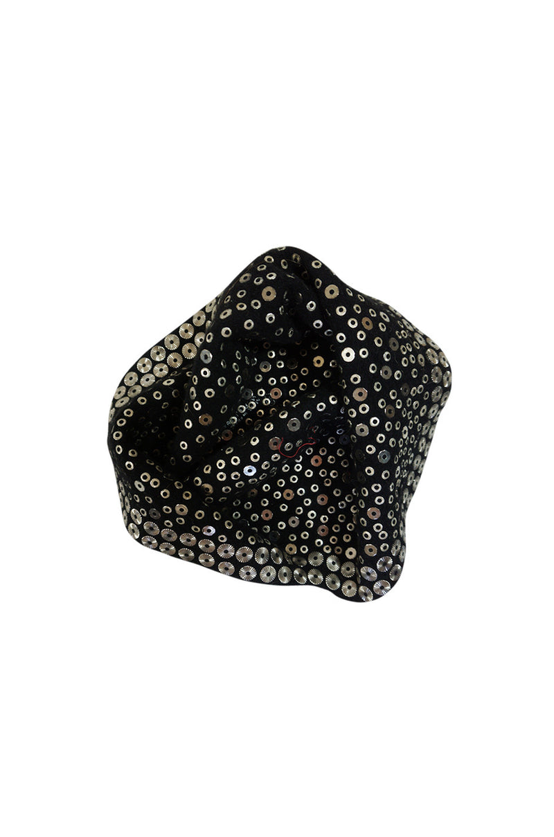 1960s Dorothy McGuire Owned Rhinestone Studded Black Cloche