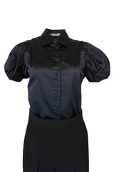 F/W 2002 Prada Runway Look 19 Navy Top & Black Pants Set