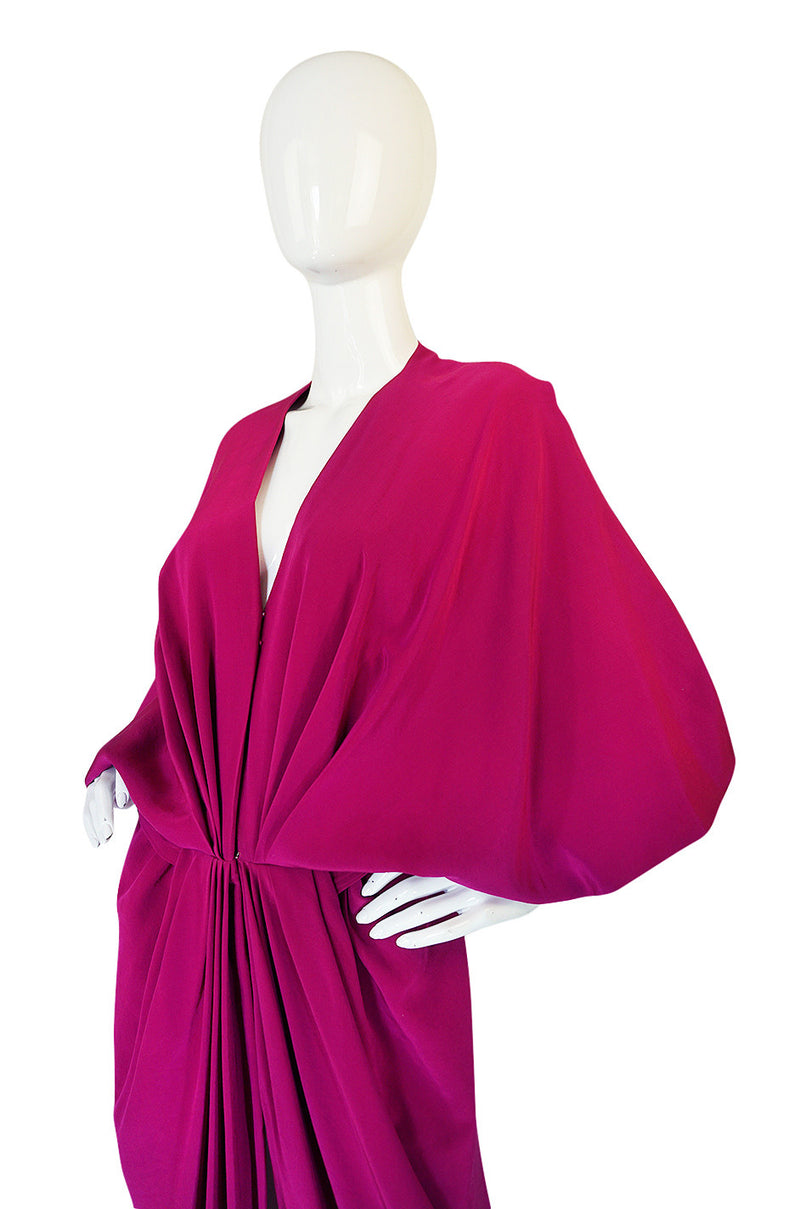 1960s Jean Patou Numbered Haute Couture Draped Silk Dress