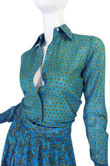 1970s Yves Saint Laurent Ruffled Tiered Skirt & Top Set
