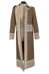 Stunning Fall 2002 Oscar de la Renta Wool & Cashmere Beaded & Embroidered Runway Coat
