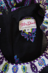 1960s Pretty Mr Dino Print Jersey Dress
