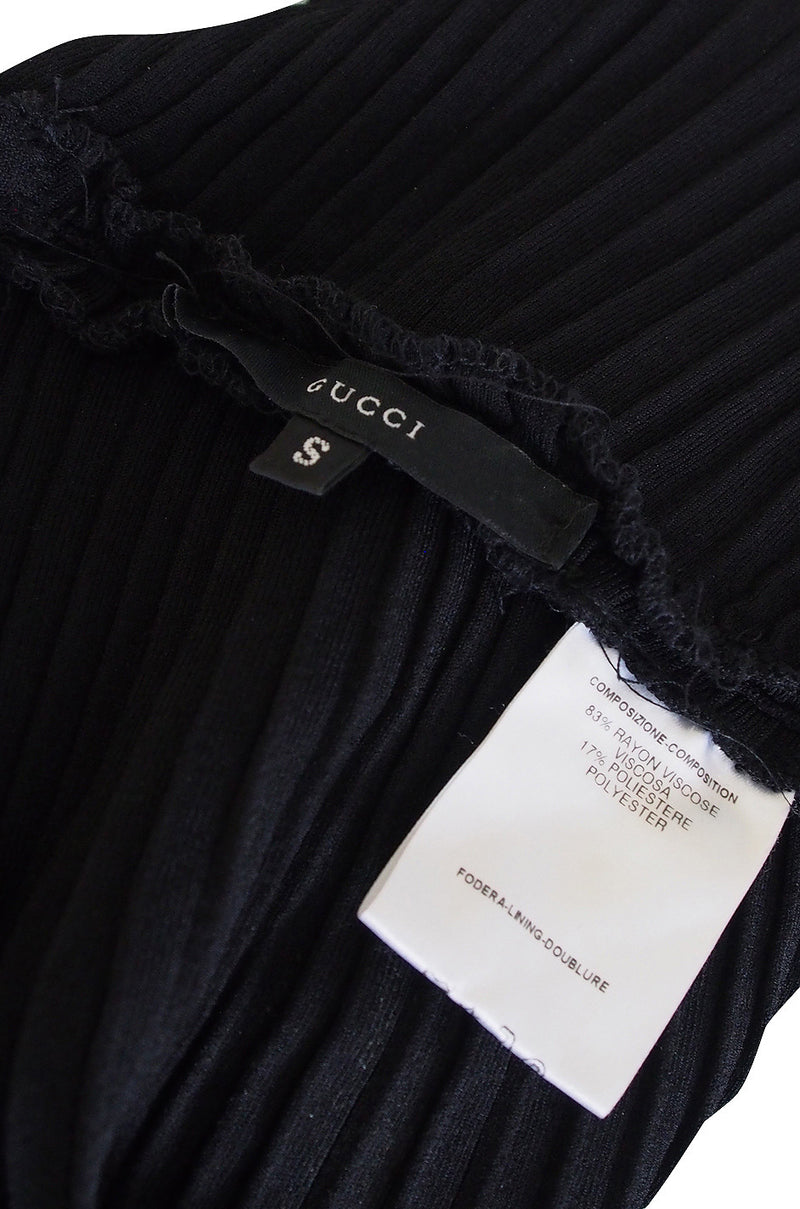 circa 1996 Tom Ford for Gucci Black Halter Knit Top