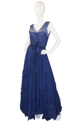 Late 1940s Norman Hartnell Attr Couture Net Gown