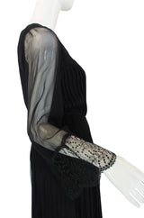 Rare 1960s Silk and Lace Jean Louis Dress