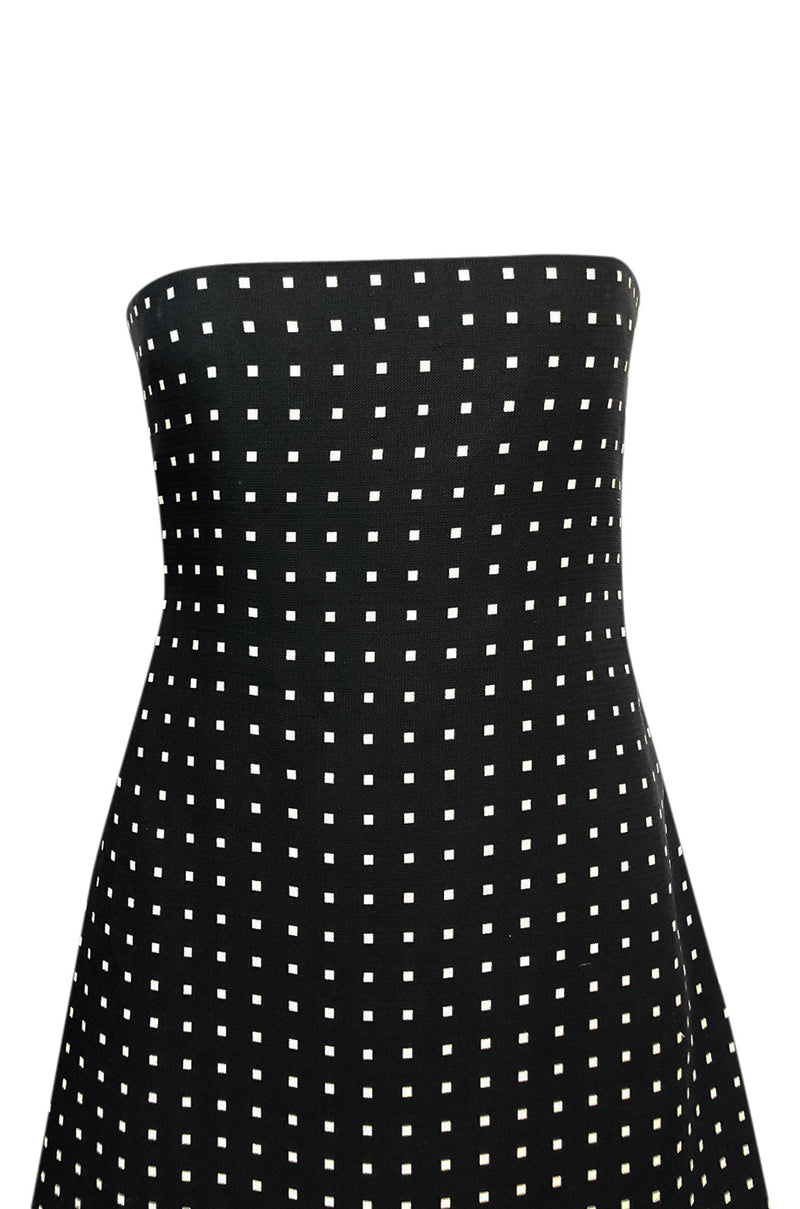 S/S 2000 Yves Saint Laurent by Alber Elbaz Black & White Strapless Dress