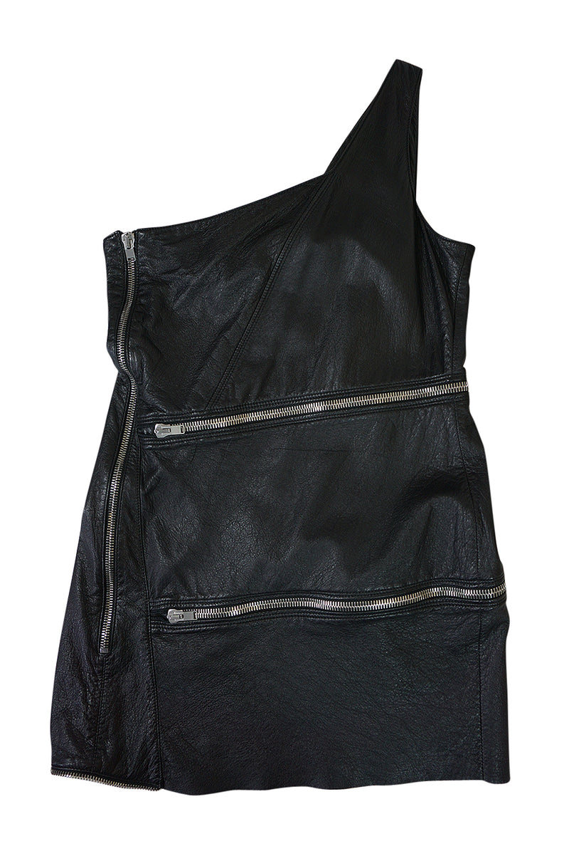 S/S 2016 Saint Laurent by Hedi Slimane Runway Leather Zipper Dress