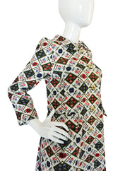 1960s Tat Saunders Woven Folk Print Spring Coat