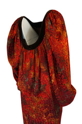 Fall/Winter 1983-84 Yves Saint Laurent Patron Haute Couture Silk Sack Dress