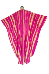 Exceptional 1960s Josefa Mexico Pink Pintuck & Ribbon Cotton Caftan Dress