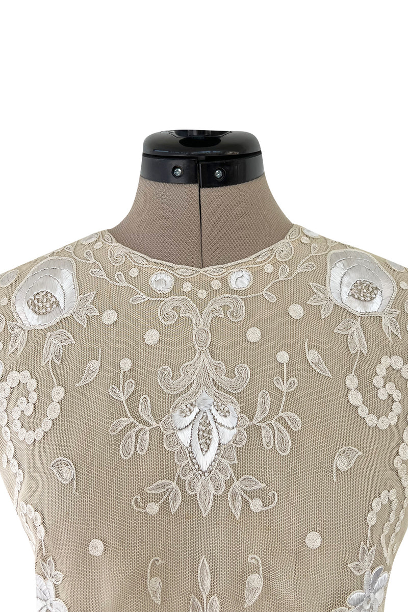 Spring 2006 Christian Lacroix Haute Couture Runway Embroidered Ivory Net Top