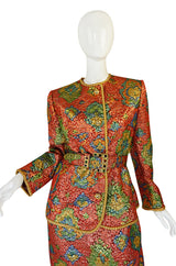 1980s Numbered Demi-Couture Coral Metallic Givenchy Suit
