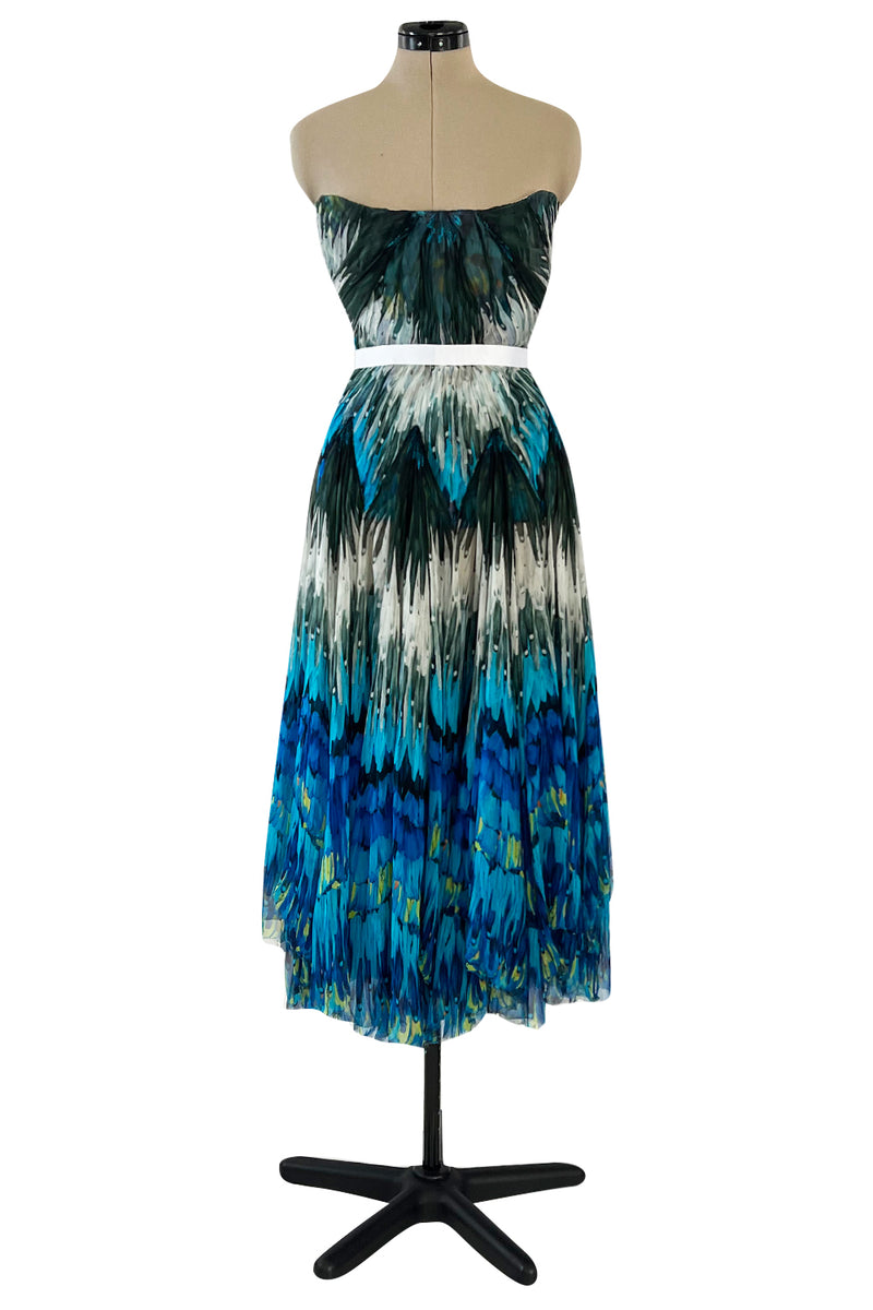 Stunning Spring 2003 Alexander McQueen 'Irere' Collection Silk Chiffon Runway Dress