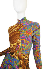 1990s Versace Jeans Couture Leopard Body Suit & Skirt