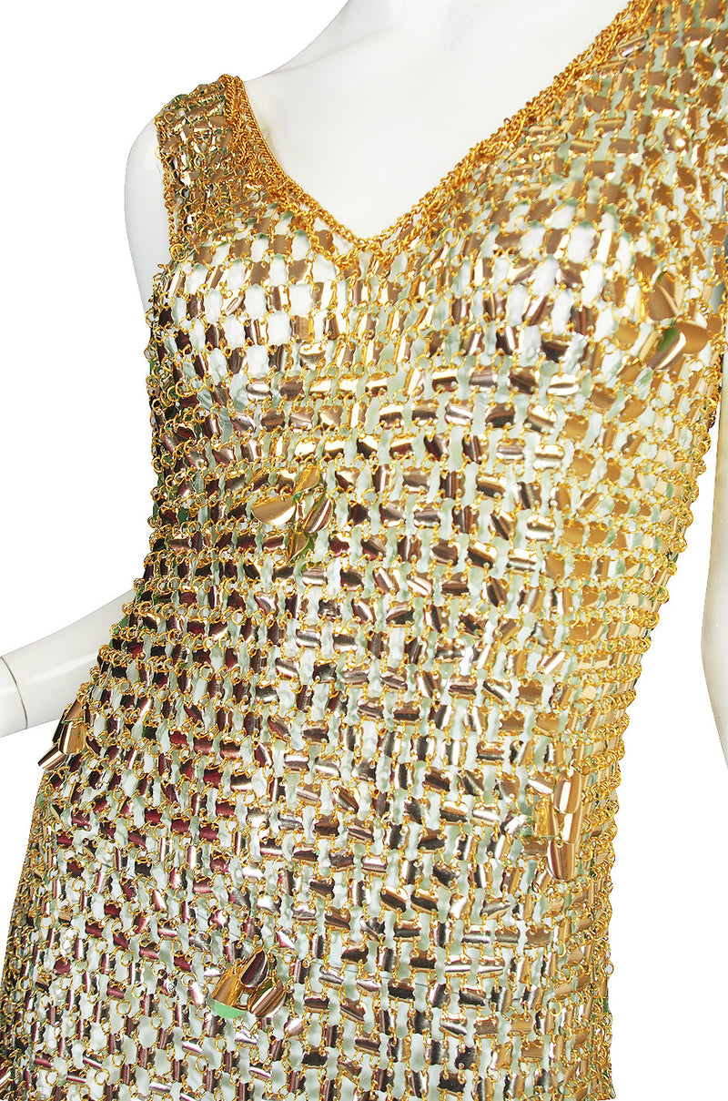 1970s Paco Rabanne Chain Mail Maxi Dress