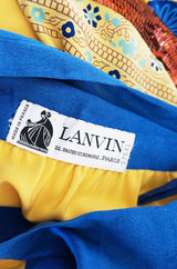 1970s Lanvin Numbered Couture Print & Sequin Wrap Skirt