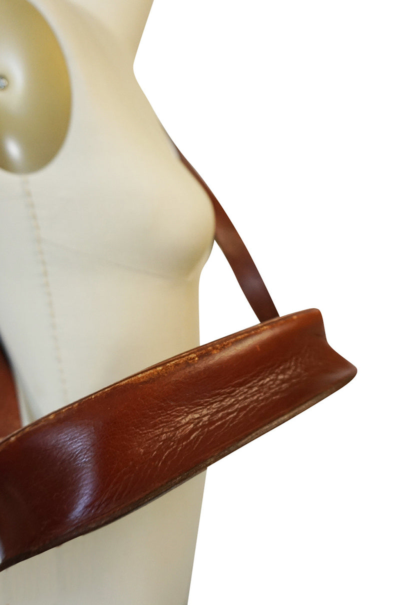 1960s Hermes Tan Canvas Box Leather Top Handle Handbag