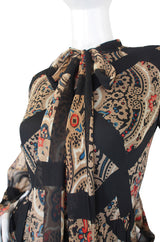 1960s Silk Chiffon Oscar de la Renta Maxi Dress