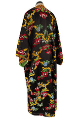 Spectacular Vintage Oversized Kimono Coat Made From an Incredible Antique Floral Silk Brocade