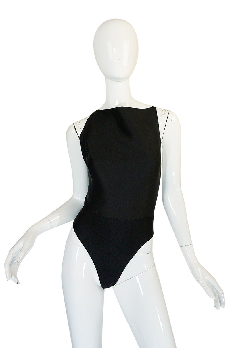 S/S 1992 Claude Montana Net Inset Bodysuit & Skirt Dress