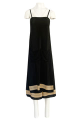 1970s Sonia Rykiel Wide Legged Cropped Pant & Long Tunic Evening Set w Draped Pockets