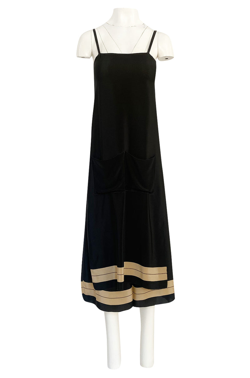 1970s Sonia Rykiel Wide Legged Cropped Pant & Long Tunic Evening Set w Draped Pockets