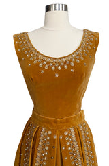 Rare 1950s Jeanne Lanvin - Castillo Demi Couture Beaded Velvet Set
