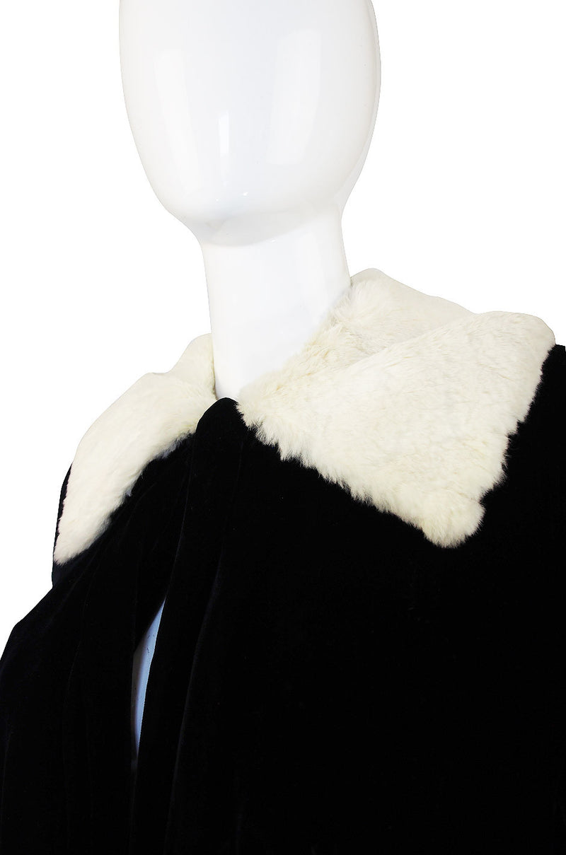 1920s Velvet and Ermine Flapper Coat or Jacket