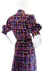 c1982 Haute Couture Yves Saint Laurent Silk Dress