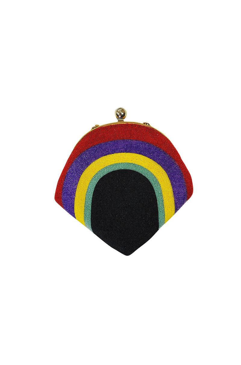 1960s Fully Beaded Rainbow Pierre Cardin Bag Clutch