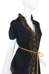 1970s Alfred Shaheen Hand Painted Cover Up or Dress