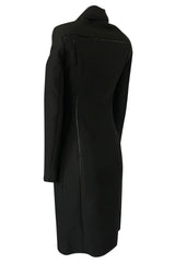 1990s Gianni Versace Couture Sleek & Tailored Black Coat or Dress