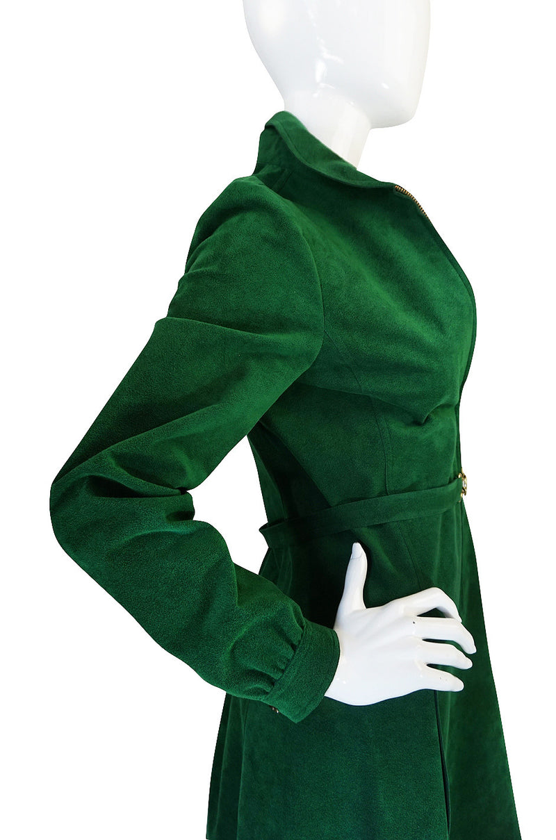 1972 Green Ultrasuede Halston Dress with Belt