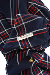 Spring 1984 Haute Couture Plaid Silk Yves Saint Laurent Top