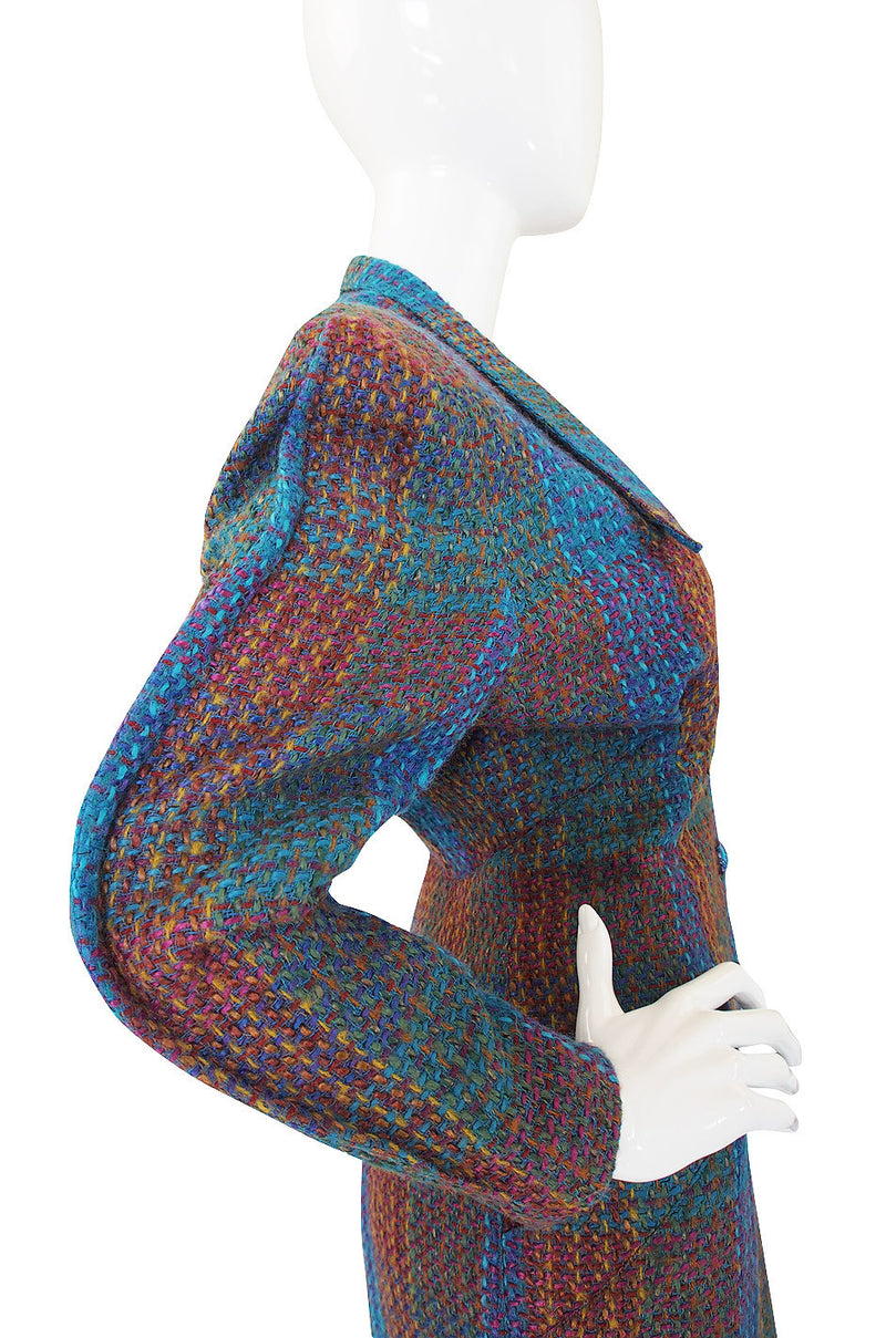 1980s Thierry Mugler Blue Boucle jacket