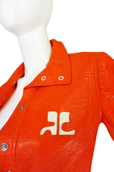 Rare Original 1960s Courreges Orange Vinyl Jacket