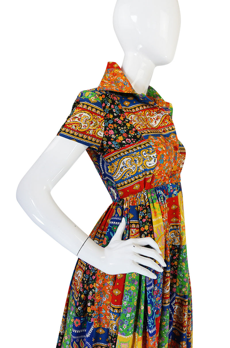 Museum Held 1960s Beene Bazaar Patchwork Dress