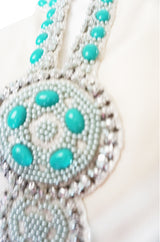 1960s Elaborate Beaded Front Jack Bryan Dress