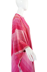 1960s Josefa Mexico Pink Cotton and Ribbon Caftan