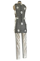Spring 1966 Marc Vaughan Couture Silver 'Cubic' Pant & Open Side Tunic Mini Set