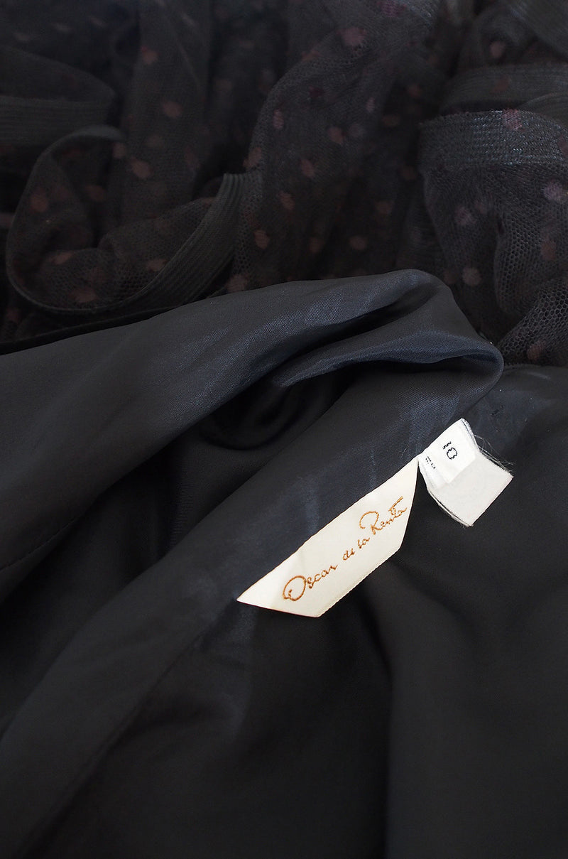 1978 Oscar de la Renta Velvet & Dotted Net Dress