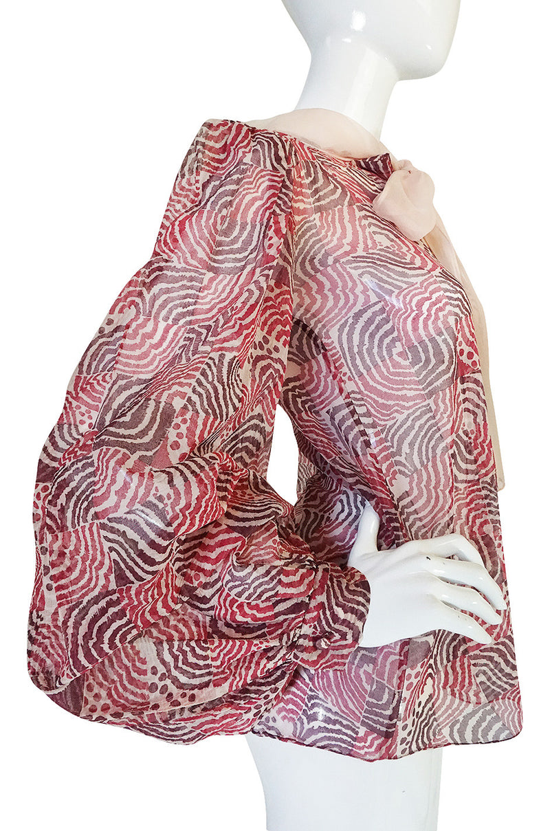 Rare 1960s Silk Crepe Alice Pollock Top